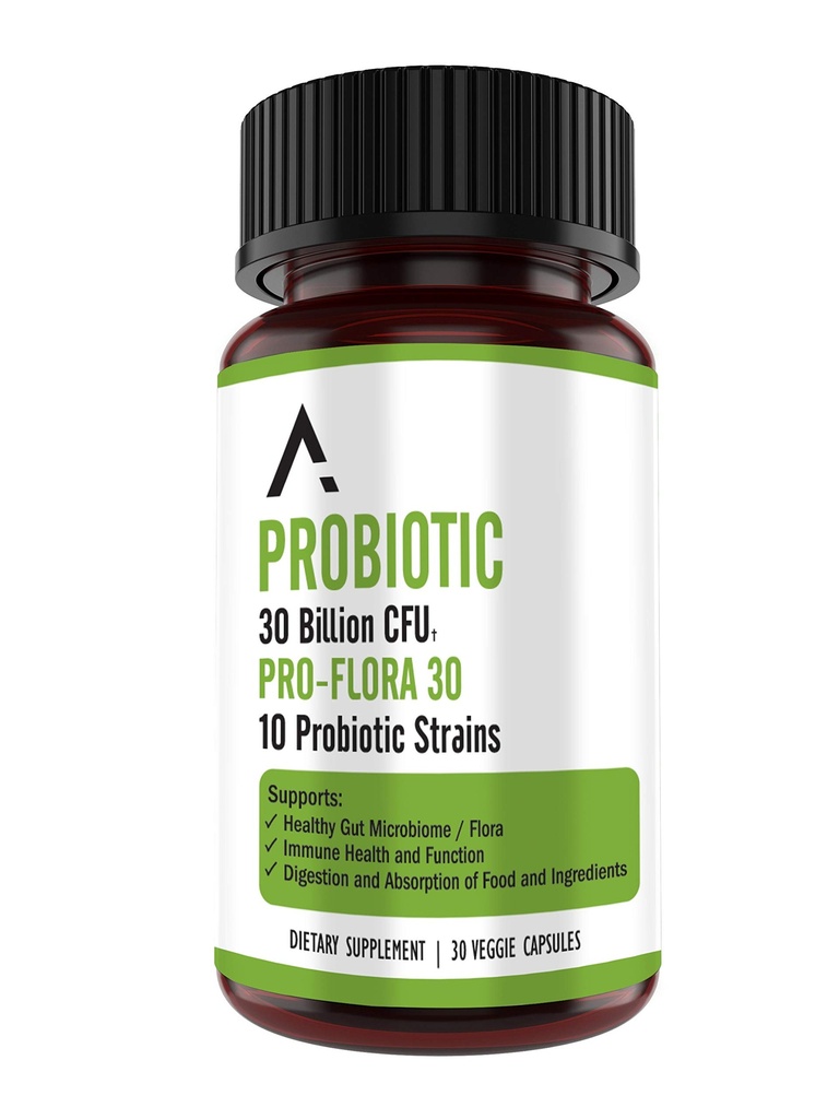 Ascendent Nutritie Bacillus Subtilis Probiotic - 30 miliarde CFU Probiotice Multi-Tren pentru Femei si Barbati - Sustine Digestive si Sanatate Gut - 30 capsule