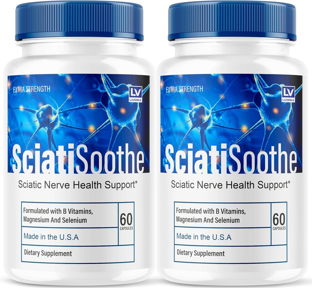 LIVORKA (2 ambalaj) Sciatisoothe - Sciatisoothe Supliment, Sciati Soothe, Sciatisooth Vitamine, Sciatisooth, Sciati Soothe Supliment, Sciati Soothe Capsule, Sciatic Sooth, 120 capsule timp de 2 luni