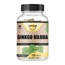 Ginkgo Biloba 1800mg, Ginkgo Biloba Organic, Memory & Brain Function Support, Improves Concentration and Cognitive Support, Clarity, 120 Veggie Caps, Non GMO, 120Caps