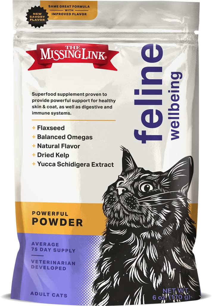 Lipsește link-ul Feline Superfood supliment pulbere 6oz sac, veterinarian Formulat, echilibrat Omega 3 & 6 pentru sănătos piele & haina, Digestion, Imunitate & Global Cat Health