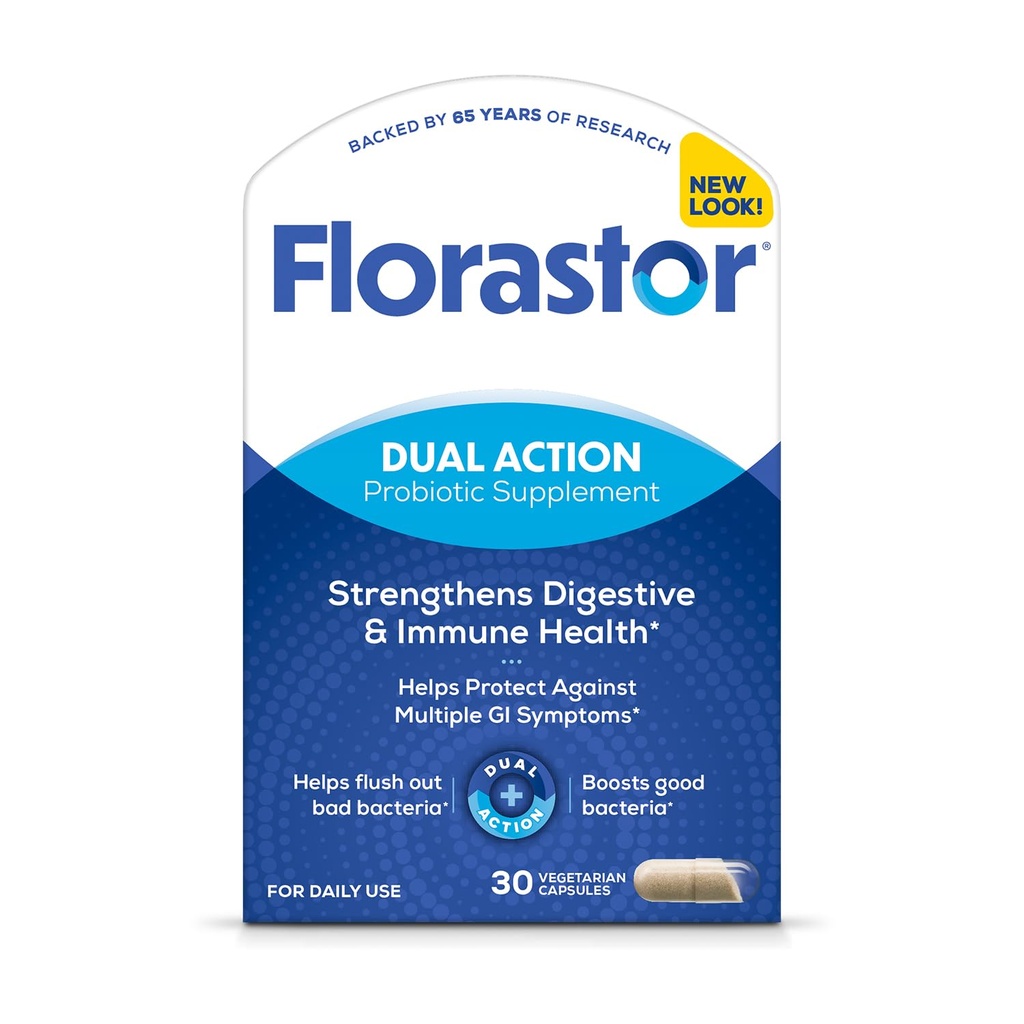 Florastor Probiotice pentru Digestive şi Immune Health, 30 Capsule, Probiotice pentru femei şi bărbaţi, ajută la eliminarea Bacteria Bad, creşte bun cu nostru unic tulpina Saccharomyces Boulardii