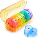 Sukuos Larg Săptămânal Pill Organizator 2 ori pe zi, Zilnic Pilula 7 Ziua Easy to Open with Dublu Protection, AM PM Pilula Case pentru Medicina/Vitamin/Fish Oil/Supplements (Yellow)