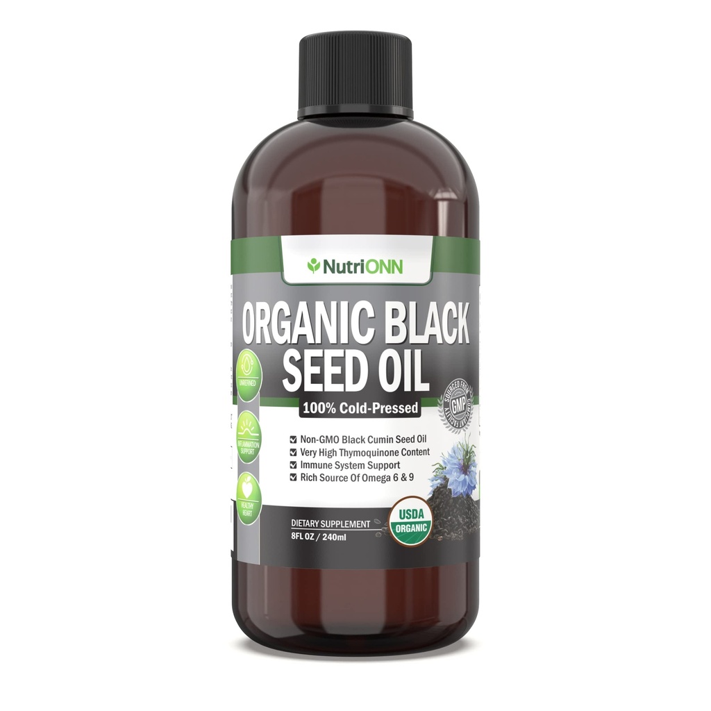 Ulei organic negru de semințe - USDA Certified Organic negru chimen ulei de semințe lichid 