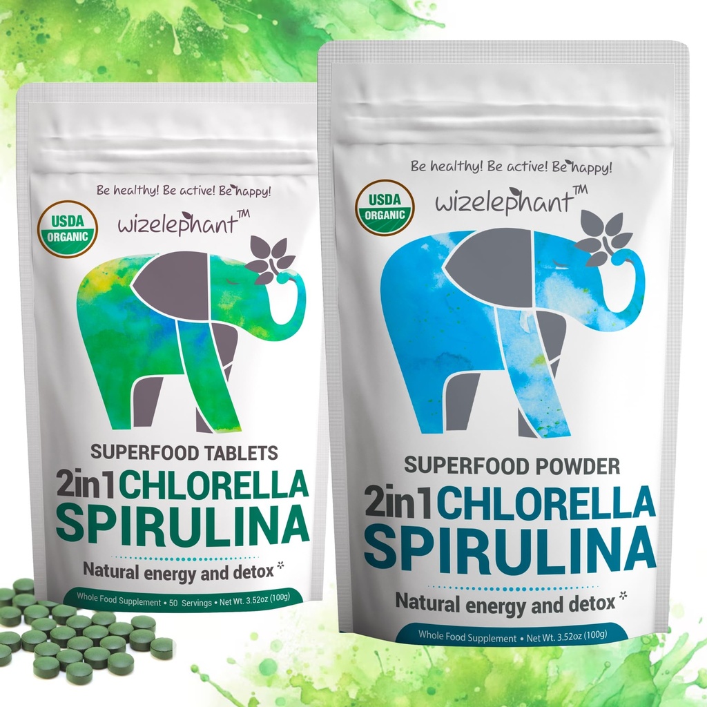 Chlorella Spirulina Powder Organic + Spirulina Chlorella tablete 