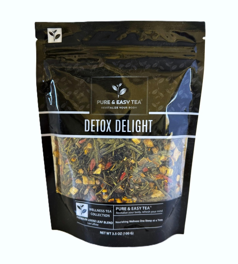 Ceai pur și ușor, Delight dezintoxicare, 30 Day Detox, Suporturi Slimming sănătos, Ficat, Gut & Colon Cleanse, Advanced Full Body Blend, 100g/3.5oz
