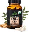 Organic Muscle Tongkat Ali pentru bărbați, 500 mg - Pure și potențial USDA Eurycoma Longifolia Root Supplement 60 Count 