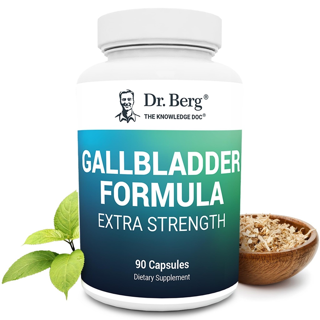 Dr. Berg Gallbladder Formula Extra Putere - cu Ox Bile Pulbere și Acid Bile conjugat - Enzime digestive Blend brevetat - Alimentare completă 45 de zile - 90 capsule vegetale