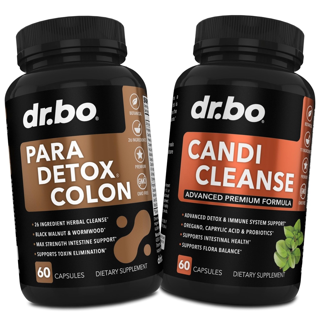 Colon Cleanse Pills Body Detoxifiere & Candi Cleanse - Garda Intestinală Curățator pentru Stomac & Oral Herbal Oregano & Acid Caprilic Capsule Complex Probiotic, Herbal Wormwood Black Walnut Clove Men
