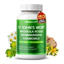 Blend natural cu Rhodiola Ashwagandha Chamomile Holy Basil L-Theanine Valerian Passionflower - 150 Conte - Made & Tested in the USA