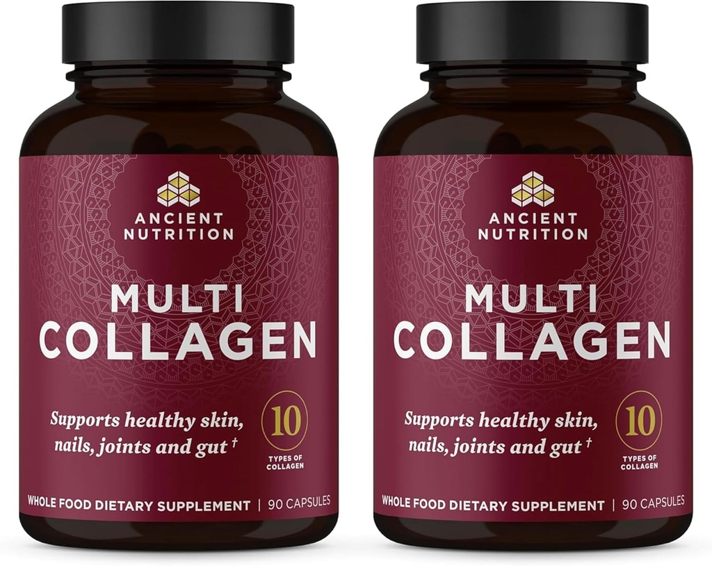 Nutriţie antică Colagen Peptides capsule Supliment, Hidrolized Colagen pastile pentru femei şi bărbaţi, susţine sănătos piele şi unghii, gută sănătate şi sprijin comun, Shrink-Wraped 90 Count Bundle (2 ambalaj)