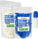XPRS Capsule separate Nutra Dimensiune 00-1000 Capsule gelatinoase goale separate în pungi - Premium goale 00 pastile pentru umplere suplimentară DIY (alb/alb)