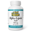 Factori naturali Acid alfa-lipoic capsule 100 mg, număr de 60