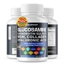 Glucosamină Condroitin sulfat metilsulfonilmetan Acid hialuronic Acid Turmeric Ginger Vitamina C, D3, Pepper negru -150 Capsule - Made in USA