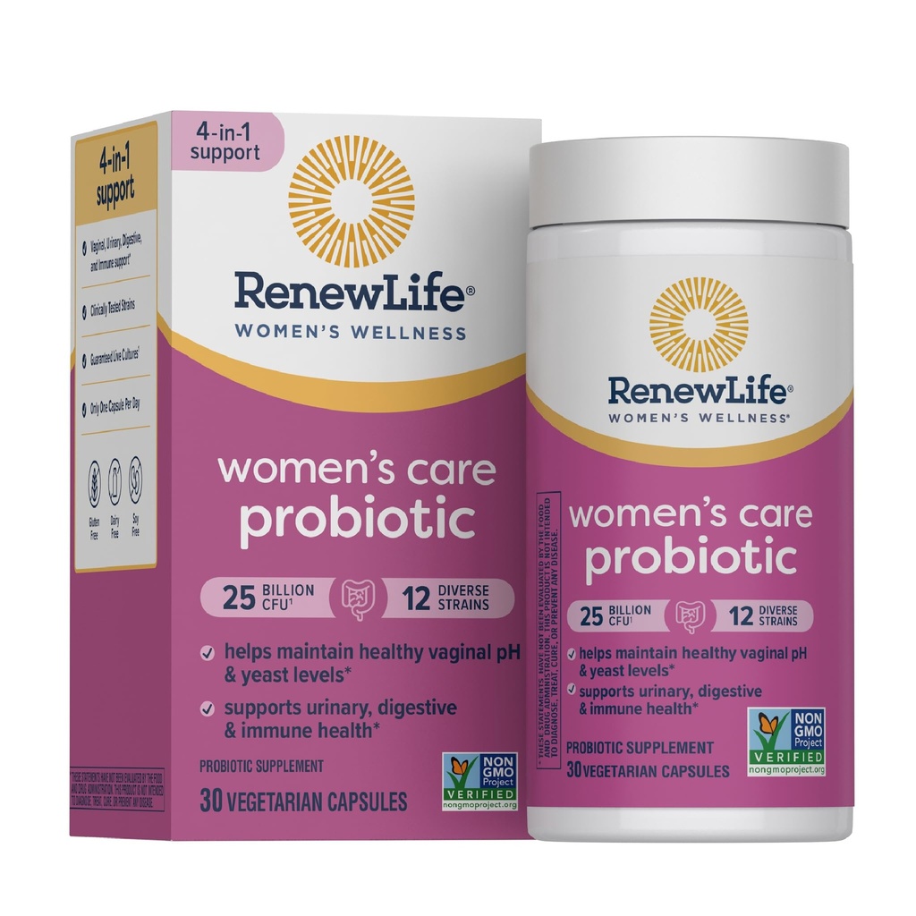 Capsule probiotice de viaţă noi pentru femei, susţine echilibrul pH-ului pentru femei, vaginale, urinare, digestive şi imune, L. Rhamnosus GG, lactate, soia şi gluten-free, 25 miliarde CFU - 30 Ct
