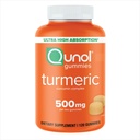 Qunol Turmeric Gumies, Gummy cu 500mg Curcumin Turmeric, Supliment de sprijin comun, Ultra de înaltă absorbție Curcumin Tumeric, Vegan, Gluten gratuit, 2 lună de aprovizionare, 120 conte