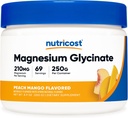 Pulbere de glicinat de magneziu (Peach Mango, 250 Grams) - Glicinat de magneziu (ca Bisglicinat)