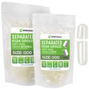 XPRS Nutra Vegan dimensiune 000 capsule separate- 500 conte Premium Capacuri goale separate în pungi - capsule goale clare - 000 pastile pentru umplere supliment DIY