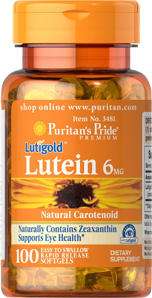 Puritani Pride Lutein 6 Mg Cu Zeaxanthin Softgels, 100 Conte