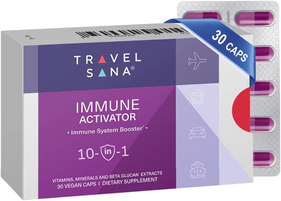 Immune Activator | 10-in-1 Immune Booster | Immune Support Supplement with Beta-Glucan, Vitamin C, A, D3, B6, B9, B12, Zinc, Selenium and Manganese | 30 Vegan Capsules