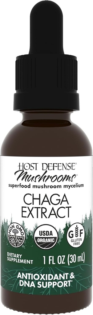 Hoste Defense Chaga Extract - Immune System Supplement - Chaga Mushroom pentru suport activ antioxidant - Liquid Dietary Mushroom Supplement - 1 fl oz (30 Servings) *