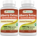 Cele mai bune Naturale Bilberry 1000 Mg 90 capsule (90 Count (Pachet de 2))