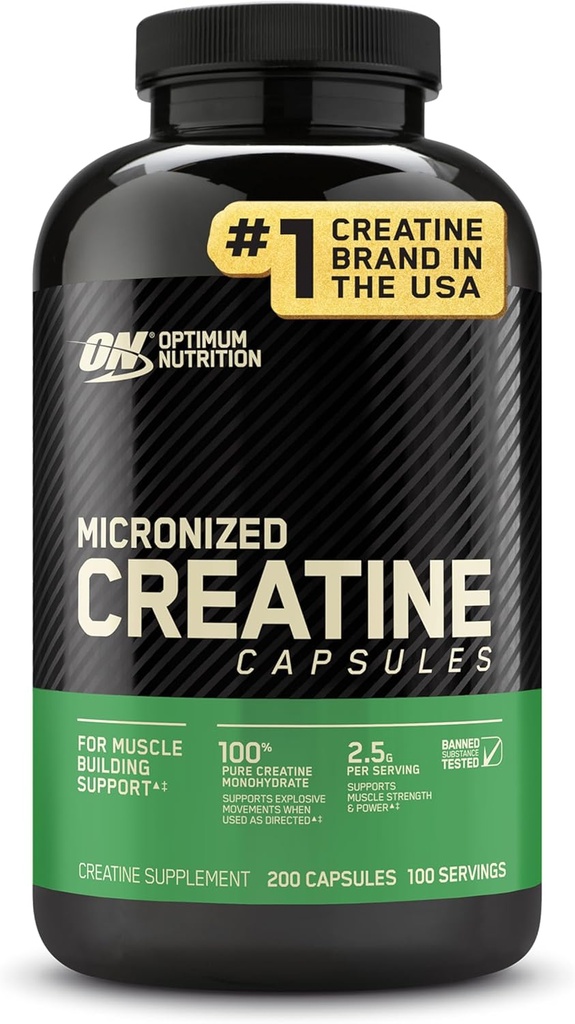 Optimum Nutritie Capsule Micronited Creatin Monohidrat, Keto Friendly, 2500 mg, 200 capsule (Packaging May Vary)