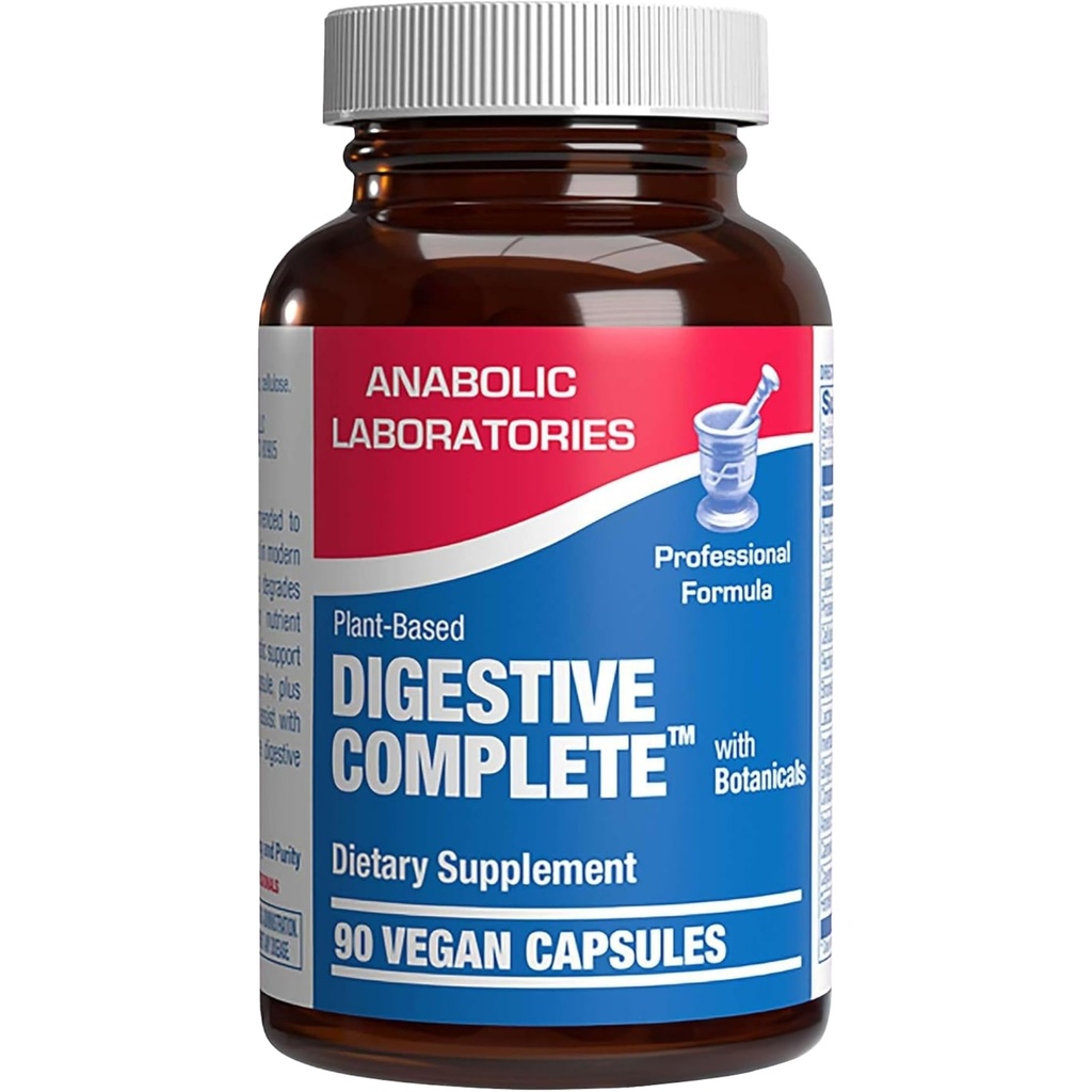 Pe bază de plante pe bază de mai multe enzime digestive - supliment de digestia clinic Formulat cu plante aromatice și enzime pentru femei și bărbați pentru carbohidrați de proteine și grăsime Digestive complete (90ct)