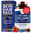 Colagen Vegan pentru femei și bărbați Suplimente - Vitamina C, Biotina, Amino Acids Glicină, Lysine, Proline, Fructe organice și Pudră de legume - O dată pe zi - 30 tablete de Colagen bazate pe plante Boost