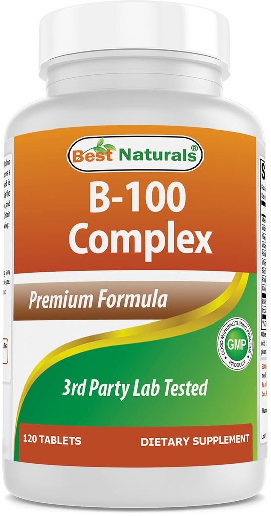 Cele mai bune naturale B-100 Complex pentru adulți, 120 comprimate
