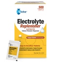 Comprimate de înlocuire Globe Electrolit pentru hidratare rapidă și recuperare exercițiu (500 comprimate, 250 pachete de 2) pentru sportivi, drumeții și sport, Pachete de călătorie cu chei Nutrients pentru rezistenta optima