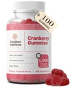 Mama Nutrient Cranberry Gummies Supliment pentru femei si copii- tract urinar Sănătate - Mai puțin Tart & 90% Mai puțin dulce, Gluten-Free, non-GMO, Vegan - extract de afine pure 1000mg - 100 Conte.
