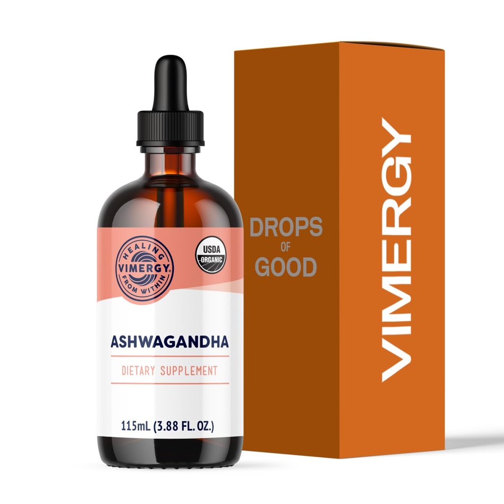 Vimergy USDA Organic Ashwagandha Extract lichid, 57 Servings 