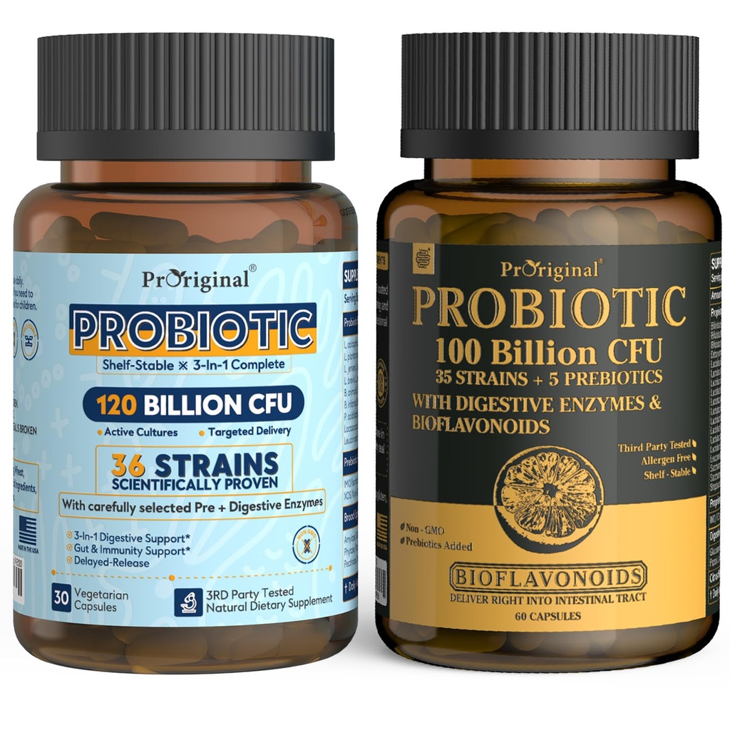 Probiotic 100 Miliarde CFU + 120 miliarde CFU pentru sănătate gutoasă și digestivă, Supliment acidophilus probiotic Vegan