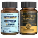 Probiotic 100 Miliarde CFU + 120 miliarde CFU pentru sănătate gutoasă și digestivă, Supliment acidophilus probiotic Vegan