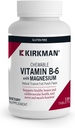 Kirkman - Vitamina B6 cu magneziu - 120 comprimate - Potent Vitamina B6 & Magneziu Suplimentare - Wafer masticabile - Hipoallergenic