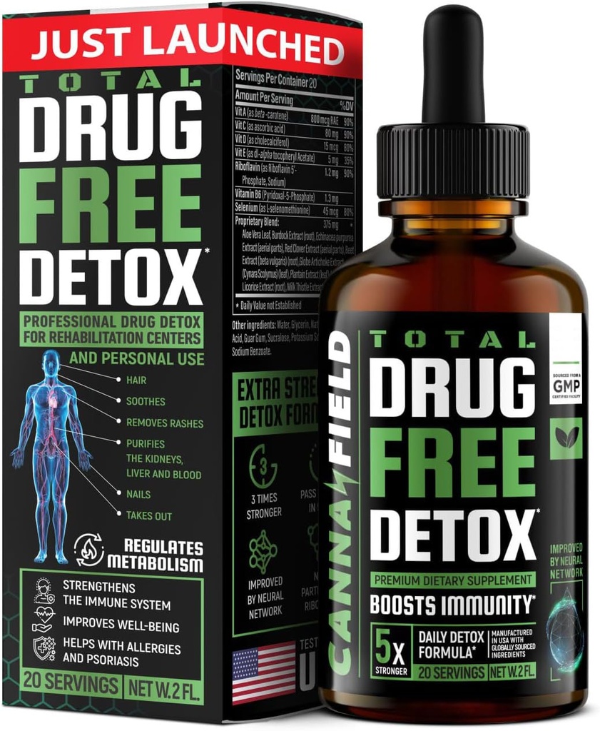 Body Cleanse Detoxifiere lichid picături, Ficat, Gut Cleanse Detox & Reparații cu Milk Thistle, Premium Detox Supliment, 5-Days Detox