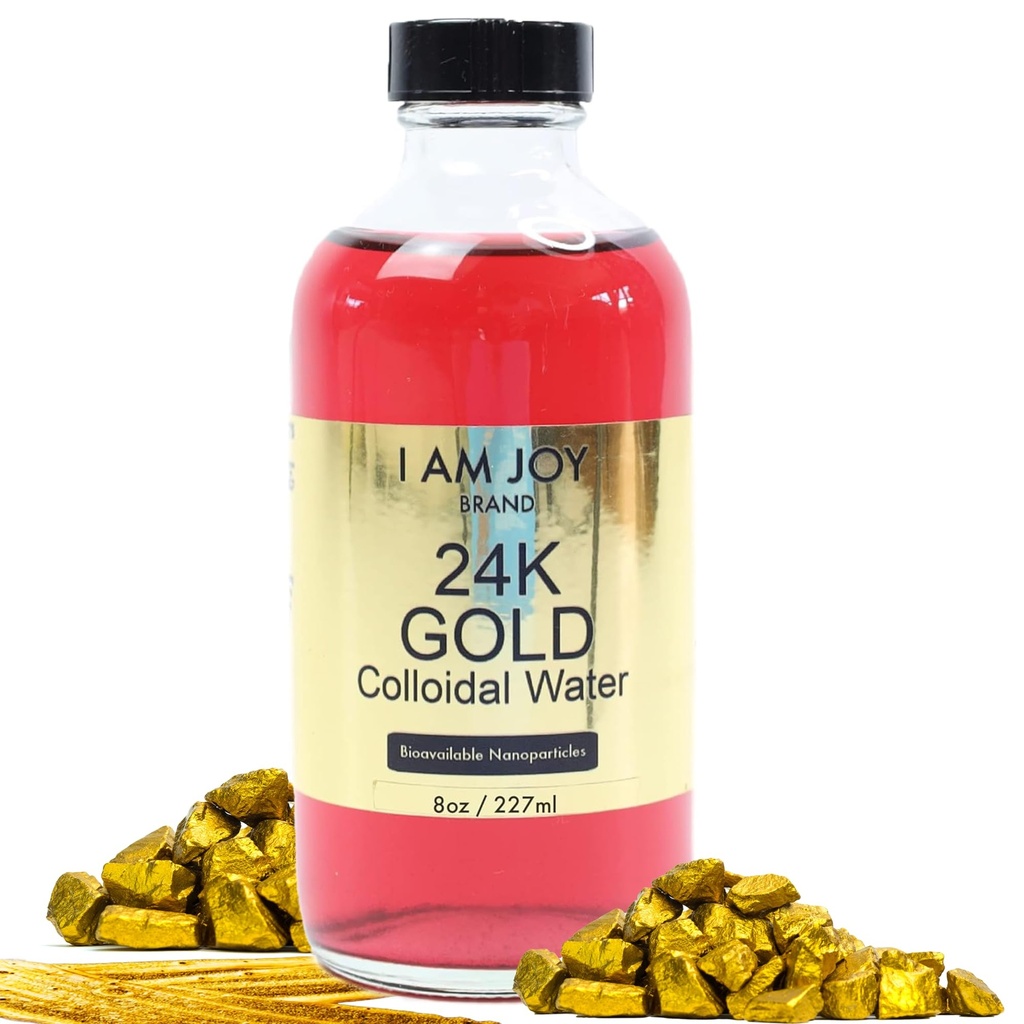 Eu sunt Joy: lichid de aur coloidal 24k 99.99% Pure 100ppm Ruby Red Water based Toate electroliza naturale sticla de sticlă mare de 8 oz