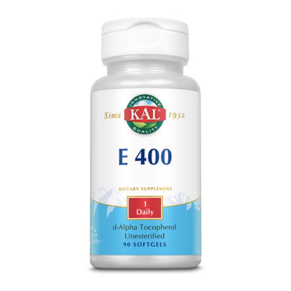 KAL E-400 D-Alpha Tocopherol 400 UI Softgels, 90 Count