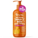 Zesty Paws Wild Alaskan Omega-3 Blend Pollock + Ulei de somon pentru câini și pisici- Suport piele și haină, Omega 3 Supliment pentru animale de companie, 16oz