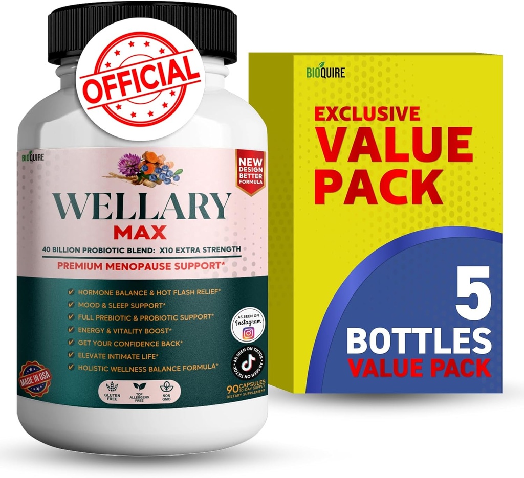 Wellary Max Menopause Supplement, 40 Miliarde UFC Amestec probiotic, 90 capsule (5)