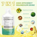 Citrat de magneziu supliment lichid (10 Fl Oz), Băutură complex de magneziu/Soluție oral cu vitamina B,Zinc, Sodiu și Bromelain pentru somn,Muscle,Heart,Gut Support (Pineapple)
