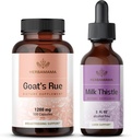 HERBAMAMA Capra Rue and Milk Thistle Kit - Bundle of 1200 mg Rue Capsules & Milk Thistle Liver Detox Drops 2 fl oz - Vegan, Non-GMO, Sugar & Alcohol-Free - 2 Pack