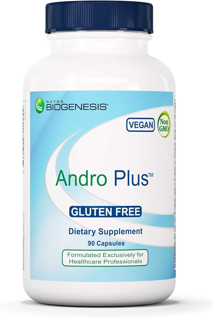 Nutra BioGenesis Andro Plus - Tribulus Terrestris Extract pentru barbati, Maca Root Supplement for Men's Vitality with Muira Puama, Health and Wellness Support - 90 Vegetarian Capsules