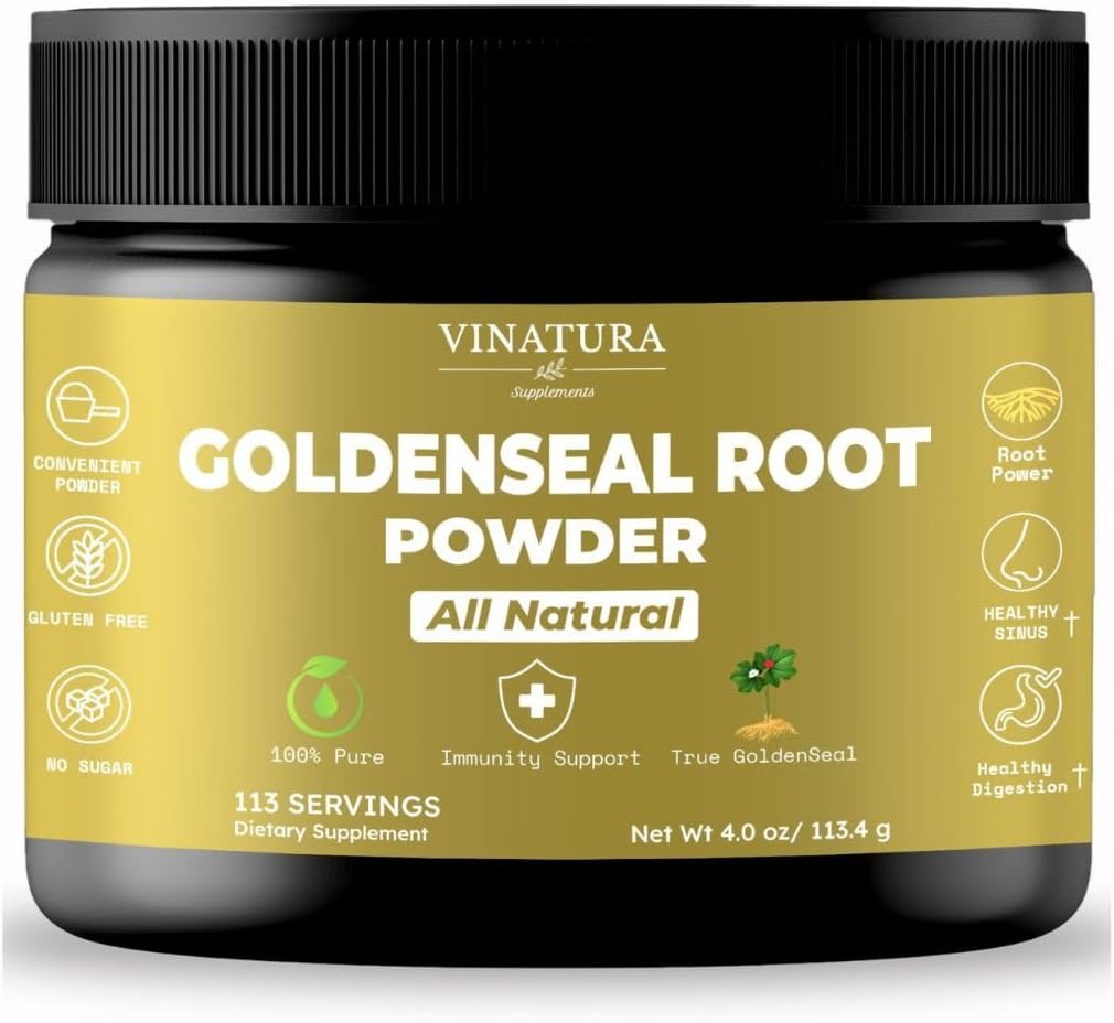 Root pulbere Goldenseal - 4 oz, 113 Serviri * USA Made & Testat * Pure naturale Goldenseal Root Powder Supliment