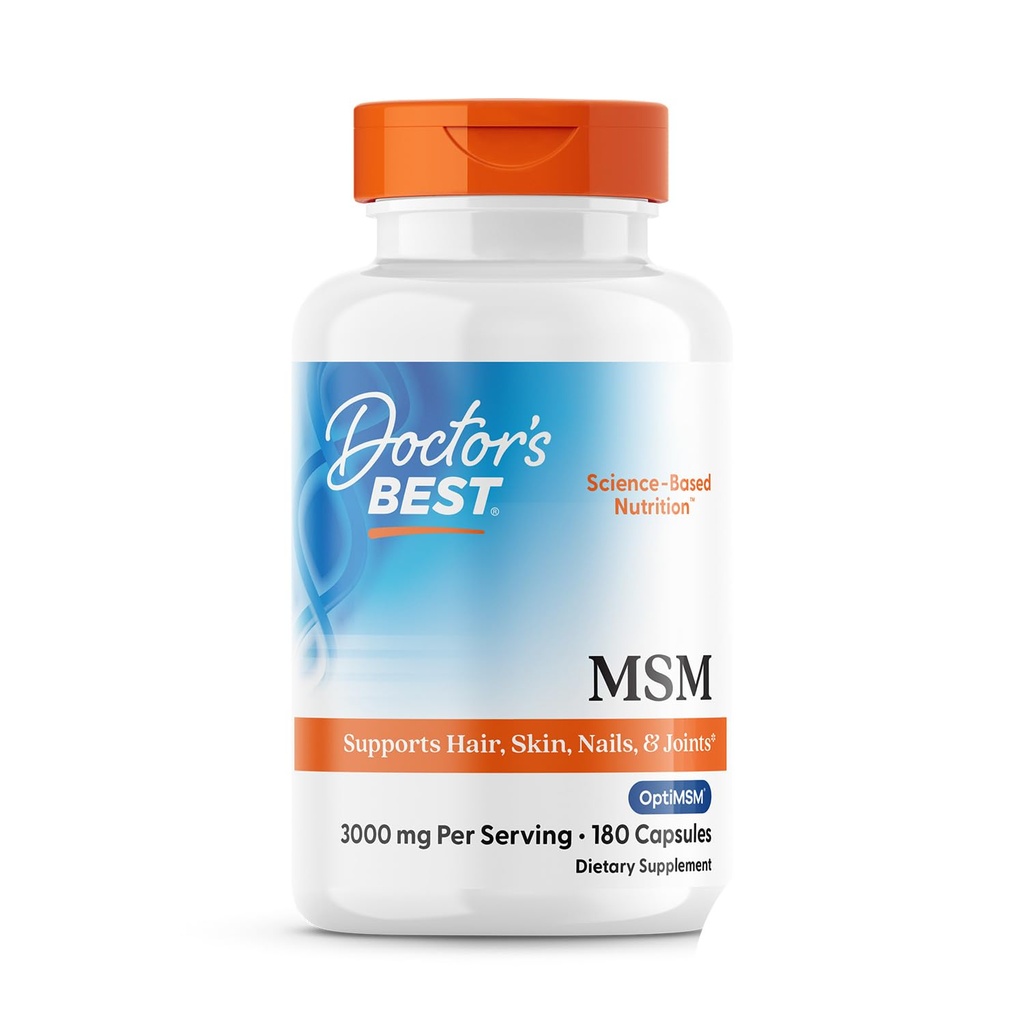 Medici Cel mai bun MSM, Sprijină păr, piele, unghii, & articulații, Non-GMO, Gluten gratuit, 3000 mg Per Serving, 180 capsule