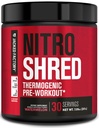 Fabrica Jacked NITROURGE Shred Pre Workout Supliment - Booster de energie, câştiguri de putere instant, focalizare Sharp, Pompe puternice - Nitric oxid Booster & PreWorkout pulbere - 30Sv, Pepene verde