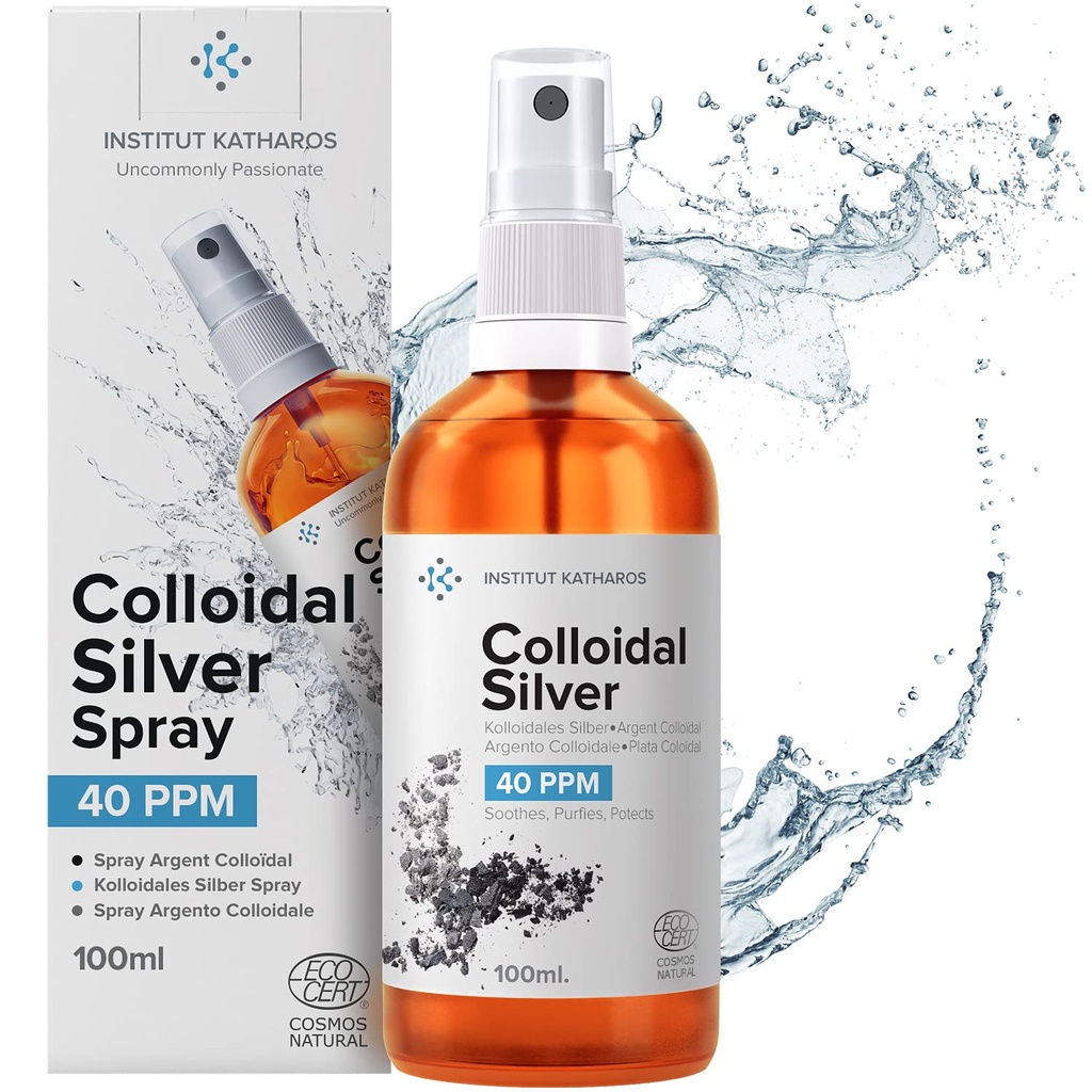 Lichid coloidal de argint 3,4 fl oz Spray ● Apă bioactivă Hidrosol Silver ● Soluţie de suplimentare Nano Sol natural ● Minerale ionice 40 PPM ● Spray coloidal organic structurat
