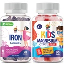 Gume de magneziu pentru copii 500 mg & Gume de fier pentru adulți - Vitamine de fier cu vitamina C