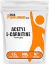 BulkSupplements.com Acetil L-Carnitina pulbere - ca HCl ALCAR, Carnitina Supliment - Gluten gratuit, 1,5g per Serving, 100g (3.5 oz) (Pachet de 1)
