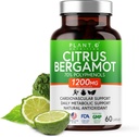 Citrus Bergamot Supliment 1200mg foarte concentrat la 70% Polifenoli - extract Bergamot pur pentru Heart Health, Imunitate, Antioxidant - 60 Capsule Veggie, Made in USA